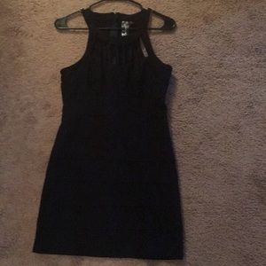 Little black dress w cut out high neck
